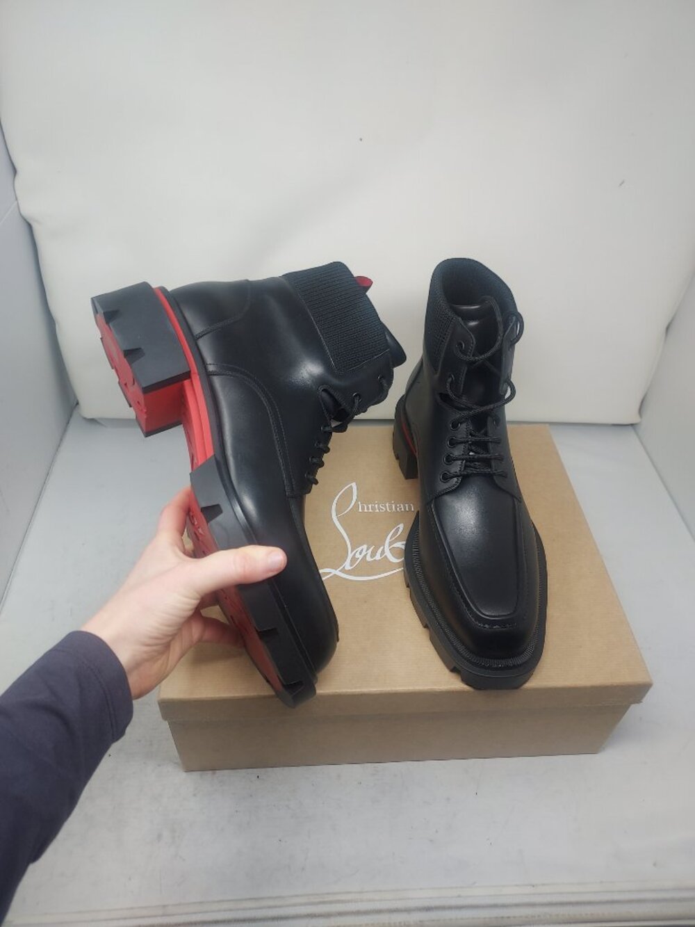 Christian Louboutin Black MENS Our Walk Flat Boot
